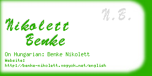 nikolett benke business card